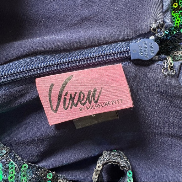 Vixen by Micheline Pitt Sequin Dress in Green and Blue - Picture 7 of 9